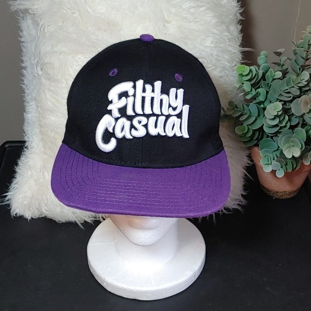 Filthy Casual Unisex Black & Purple Baseball Trucker Snap Back Cap